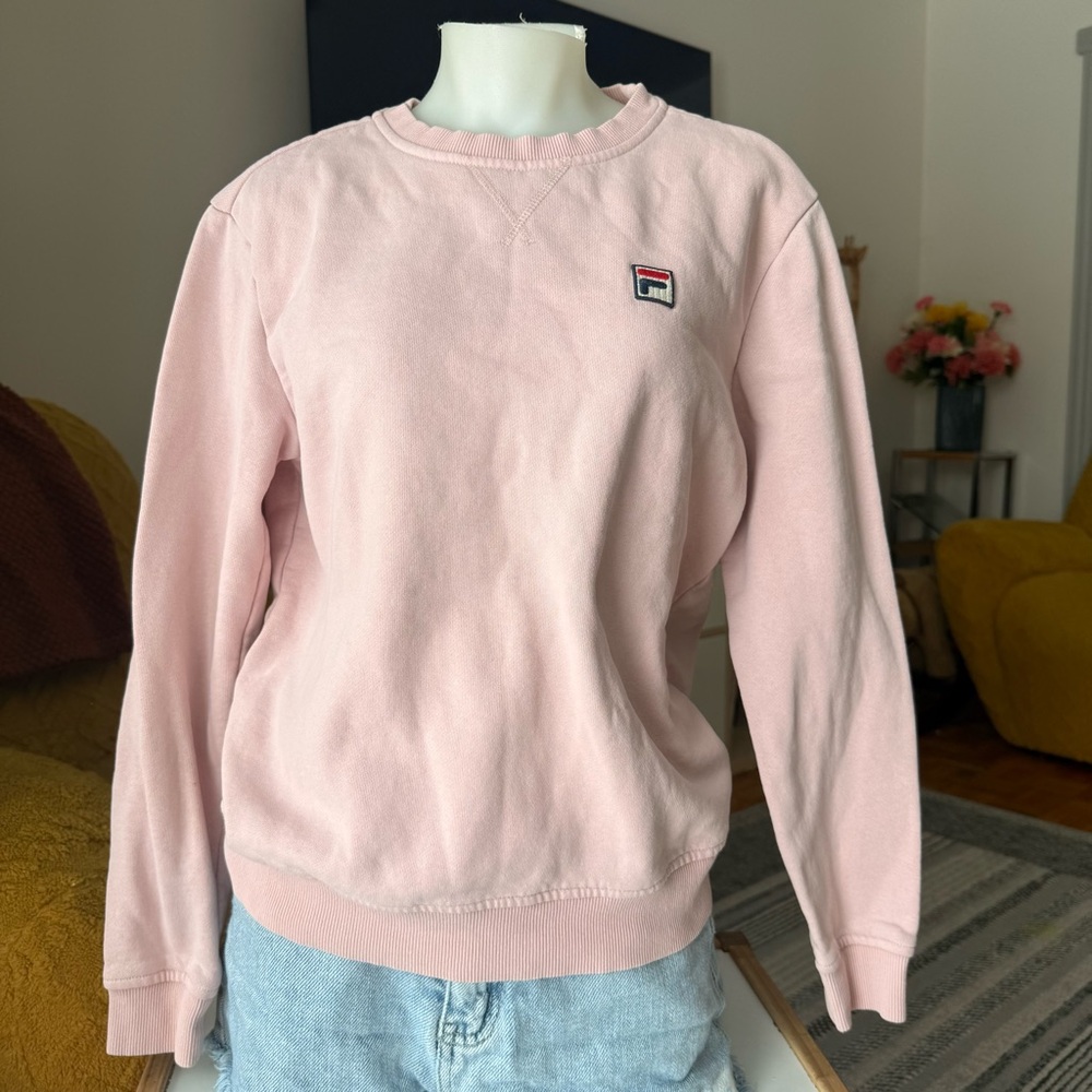 Fila Light Pink Crewneck Sweatshirt with Small Logo
